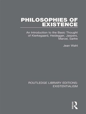 cover image of Philosophies of Existence